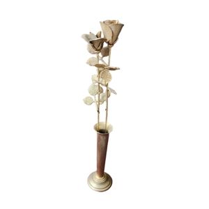 Ted Arnold Elegant Gold Rose Sculpture
